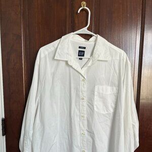 GAP - "The Big Shirt" White, Silky Buttondown - Women's Size L
